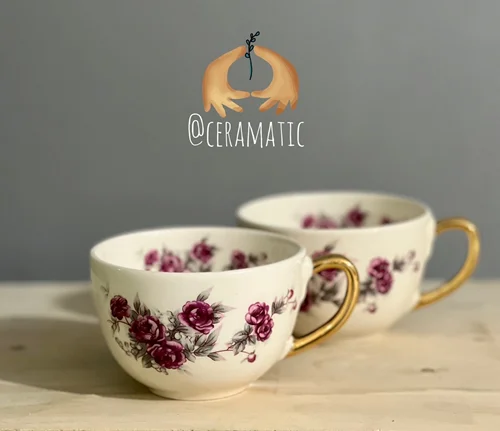 فنجان قالبی گلسرخی