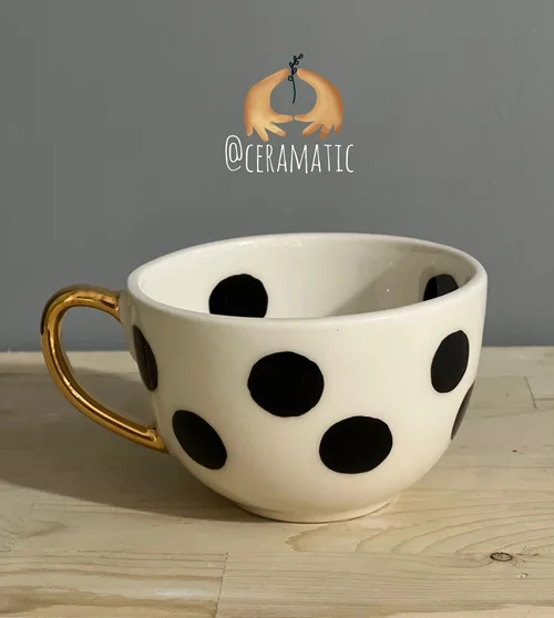 فنجان قالبی خال خال متوسط