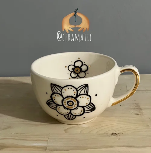 فنجان قالبی گل پنج پر