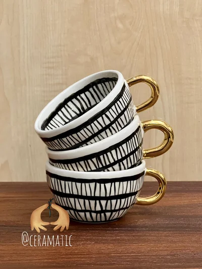 فنجان دفرمه راه راه متقاطع